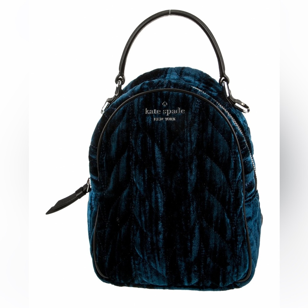Kate Spade New York Briar Lane Quilted Crushed Velvet Mini Convertible Backpack - Picture 2 of 11